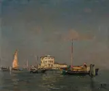 Beppe (Giuseppe) Ciardi, La prima casa, Oil on canvas