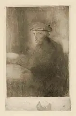 Edgar Degas, Le graveur Joseph Tourny, 1857, Etching, printed with tone, on laid paper with watermark "MB" (Morel et Bercioux 1860-1861), Reed/Shapiro 1b