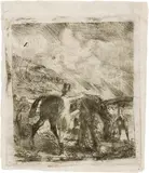 Edgar Degas, Le sportsman montant à cheval, 1856, Etching on thin China