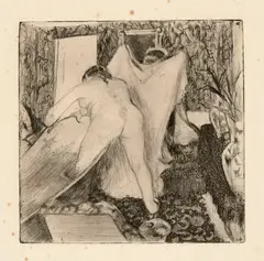 Edgar Degas, La sortie du bain, 1880-1882, Drypoint and Etching