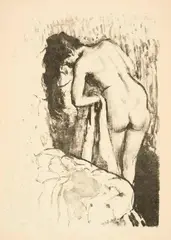 Edgar Degas, Femme nue debout, à sa toilette, 1891-1892, Lithograph, transferred from a monotype onto wove paper