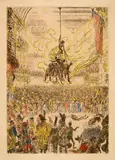 James Ensor, La vengeance de Hop-Frog, 1898, Etching, coloured, on imitation Japan