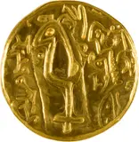 Max Ernst und François Hugo, Oiseau perché (P.H. 1746), 1972, Gold, embossed. Original wooden case