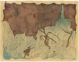 Lyonel Feininger, Taubach, 1918, Watercolour over pen drawing in Indian ink