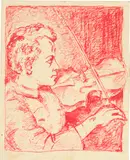 Alberto Giacometti, Jugendlicher Violinspieler - Bruder Bruno Giacometti mit Violine (Bruno jouant du violon)