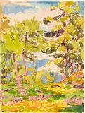 Alberto Giacometti, Landschaft mit Bäumen im Bergell (Arbres)
