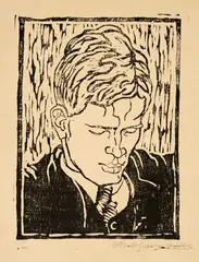 Lucas Lichtenhan by Alberto Giacometti, 1917, Woodcut on wove paper, sold Sep 2024