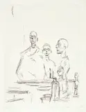 Alberto Giacometti, Sculptures dans l'atelier V, 1964, Etching on wove paper
