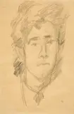 Giovanni Giacometti, Bildnis Alberto Giacometti, Circa 1919, Drawing in carpenter's pencil on cream-coloured wove paper