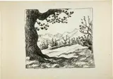 Giovanni Giacometti, Frühling in den Engadiner Bergen, Circa 1931, Drawing in lithographic chalk on firm transfer paper