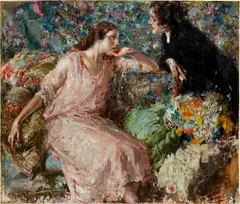 Vincenzo Irolli, Confidenze, Circa 1926, Oil on canvas