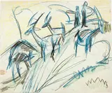 Ernst Ludwig Kirchner, Zwei Hirten mit Ziegen auf der Stafelalp