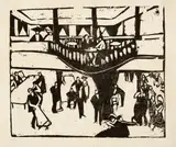 Ernst Ludwig Kirchner, Eldorado – Ball, 1911, Woodcut on laid paper