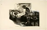 Besuch im Krankenhaus by Käthe Kollwitz, 1929, Woodcut, reworked with opaque white, on thick, soft, rough Japan, sold Sep 2024