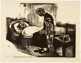 Besuch im Krankenhaus by Käthe Kollwitz, 1929, Woodcut on Japan, sold Sep 2024