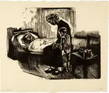 Besuch im Krankenhaus by Käthe Kollwitz, 1929, Woodcut, on thick, soft, rough Japan, sold Sep 2024