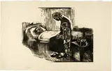 Besuch im Krankenhaus by Käthe Kollwitz, 1929, Woodcut, on thick, soft, rough Japan, sold Sep 2024