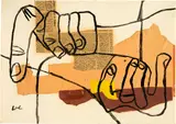 Le Corbusier, Les mains, Circa 1954-1956, Collage and ink on firm wove paper