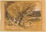 Max Liebermann, Badende Knaben in Kösen, Circa 1895, Charcoal and pencil, heightened, on watercolour paper