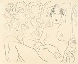 Nu assis, le bras gauche sur la tête by Henri Matisse, 1926, Lithograph on strong Japan, sold Sep 2024