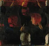 Otto Meyer-Amden, Händehochhaltende (Antworten),  Detail, After 1919, Oil on cardboard