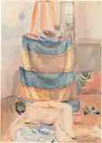 Otto Meyer-Amden, Liegender Knabenakt im Atelier