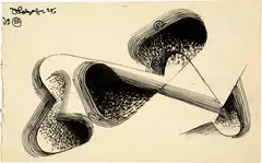 Johannes Molzahn, Ohne Titel, 1925, Pencil and pen and ink on beige wove paper
