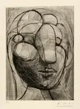 Pablo Picasso, Sculpture. Tête de Marie-Thérèse, Paris, 18 February 1933, Etching and drypoint on beige laid paper with watermark "Arches"