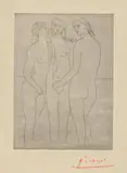 Pablo Picasso, Les trois baigneuses. I, 1923, Drypoint on Japan laid paper