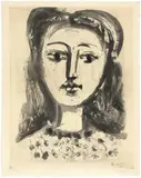 Pablo Picasso, Portrait de Françoise aux cheveux flous, Paris, 24 June 1947, Aquatint and drypoint on wove paper Arches with watermark