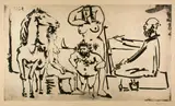 Pablo Picasso, Le peintre sur la plage, Paris, 5 February 1955, Aquatint