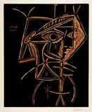 Buste de femme: Jacqueline by Pablo Picasso, Cannes, 24 June 1959, Colour linocut on Arches wove paper with watermark, sold Sep 2024