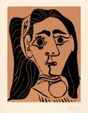 Jacqueline au bandeau. III by Pablo Picasso, Mougins, 13 February 1962, Colour linocut on firm wove paper with watermark "Arches", sold Sep 2024