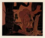 Femme à la source by Pablo Picasso, Mougins, 20 April 1962, Colour linocut on Arches wove paper with watermark, sold Sep 2024