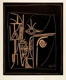 Visage by Pablo Picasso, Mougins, 17 January 1963, Colour linocut on cream-coloured, firm wove paper with watermark "ARCHES", sold Sep 2024