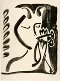 Pablo Picasso, Faune musicien n°3, Vallauris, 10 March 1948