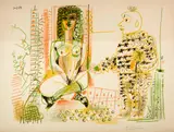 Pablo Picasso, Le peintre et son modèle, Vallauris, 30 March 1954, Colour lithograph on Arches wove paper with watermark