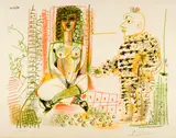 Pablo Picasso, Le peintre et son modèle, Vallauris, 30 March 1954, Colour lithograph on Arches wove paper with watermark
