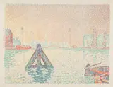 Paul Signac, En Hollande – La Balise, Probably not until 1897/1898, Colour lithograph on "Chine volant"