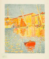 Paul Signac, La Bouée (Saint-Tropez: Le Port), 1894-1895, Colour lithograph on China