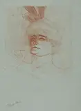 Mademoiselle Marcelle Lender en buste, de trois quarts by Henri de Toulouse-Lautrec, 1898, edition 1898, Lithograph on blue laid paper, sold Sep 2024