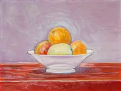 Albert Trachsel, Stillleben mit Orangen, Zitrone und Apfel, 1908, Oil on canvas