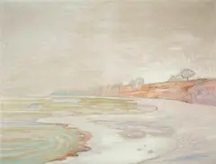 Albert Trachsel, Bords du lac de Genève en hiver, Circa 1908, Oil on canvas
