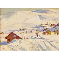 Rubery Bennett, Mt Bogong, oil on board