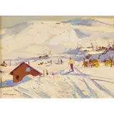 Rubery Bennett, Mt Bogong, oil on board