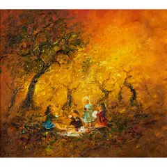 David Boyd, Children at a Picnic, 1979, oil on canvas