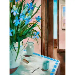 Geoffrey Proud, Still Life, reverse painted oil on glass