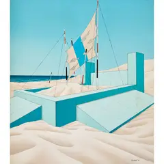 James Willebrant, Aquatic Totem, 1980, oil on canvas