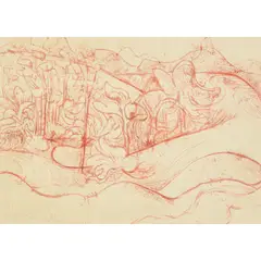 Donald Friend, Glass House Mountains Landscape (View from Lawrie Daws Verandah), 1985, watercolour on paper