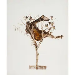 Sidney Nolan, Sketch for Jewelled Sculpture, textile dye and wax crayon on paper
